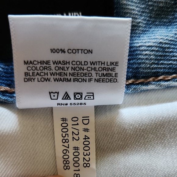 Express Light Blue Distressed Jean Shorts Button Fly High Rise Cotton Sz 2 NWT - Picture 14 of 14